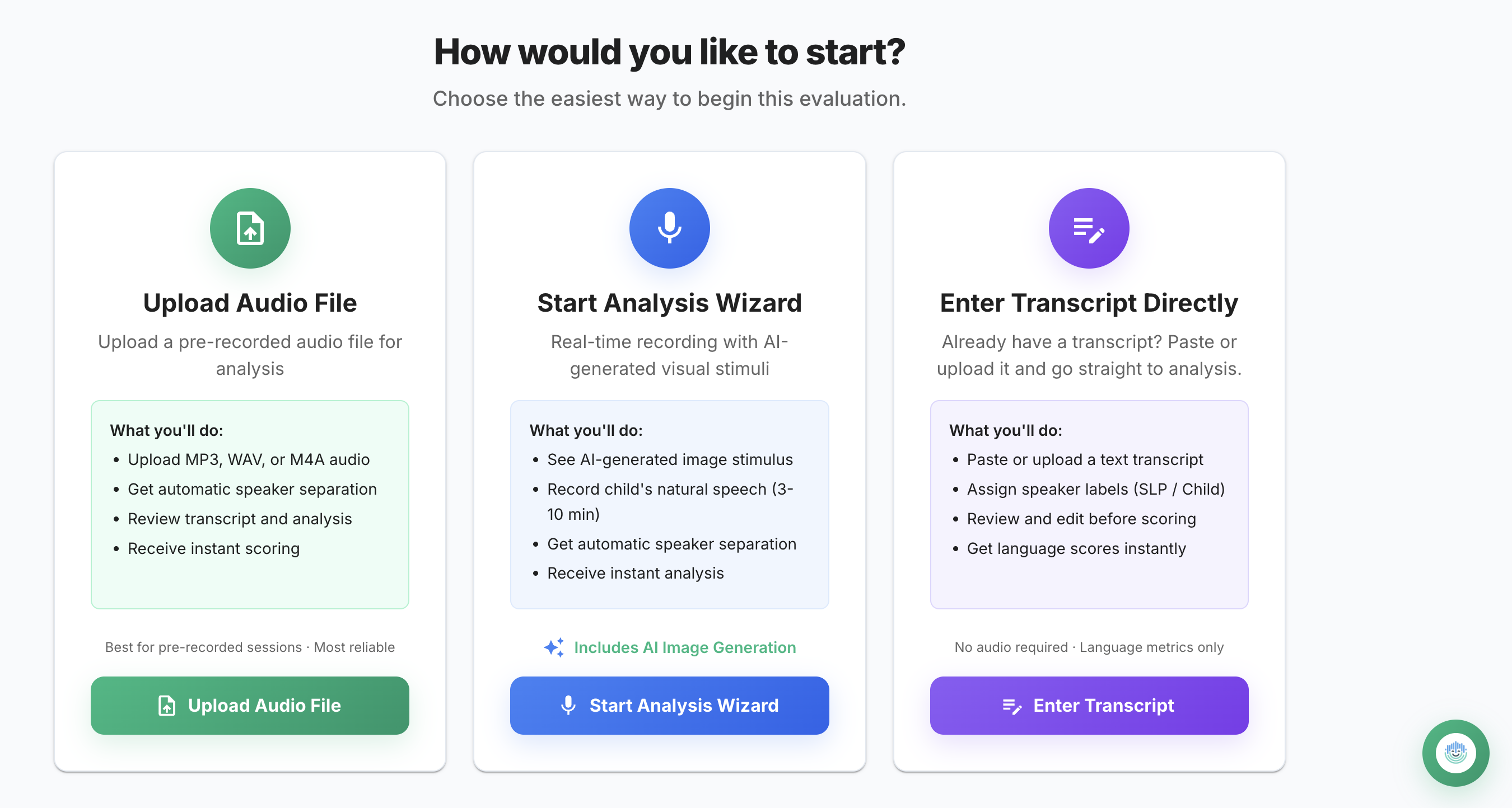 Evaluation & Language Sample Analysis